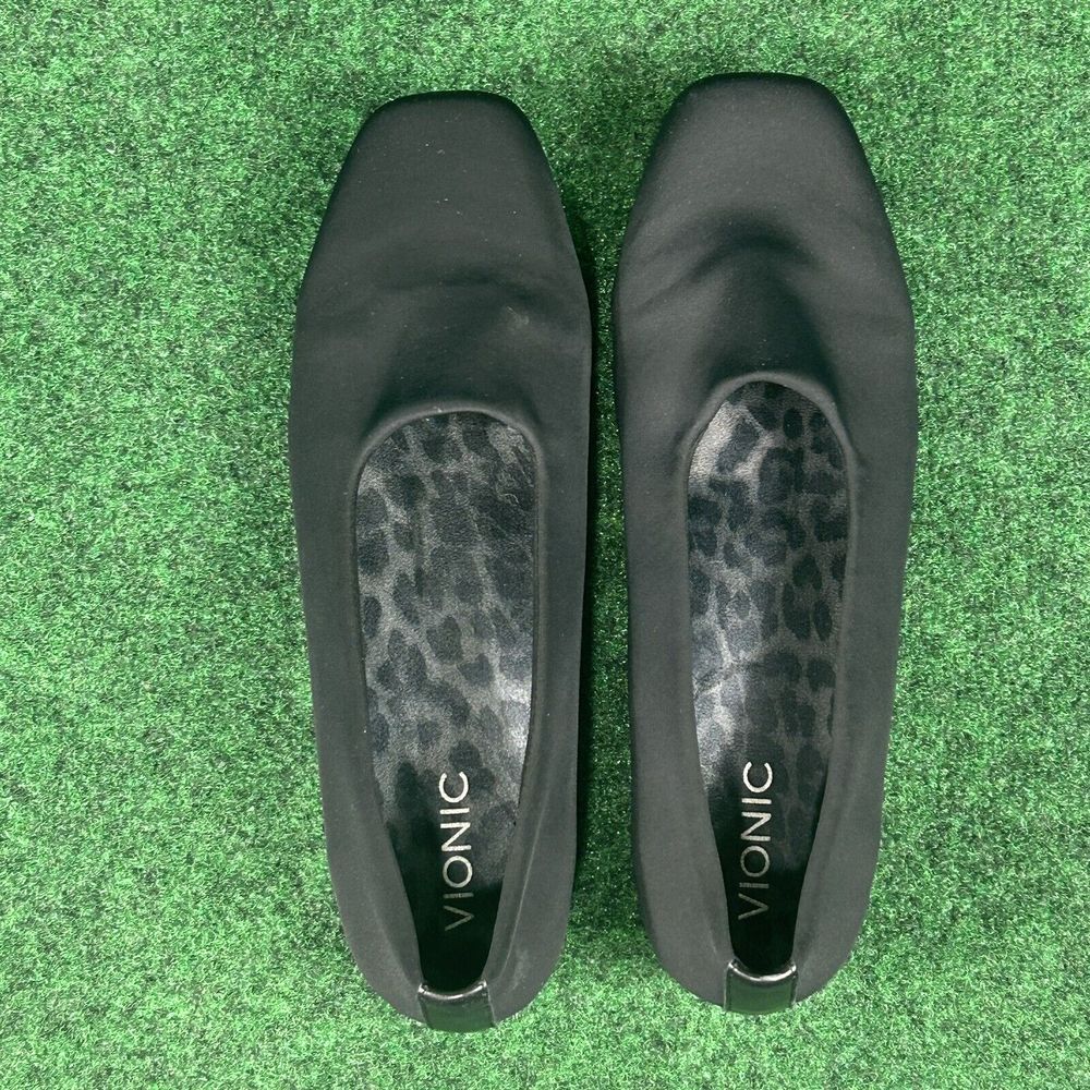 Vionic Powell Demi Wedge Loafer Black Orthaheel Slip on Shoes Womens 10 Low Heel - Picture 7 of 11